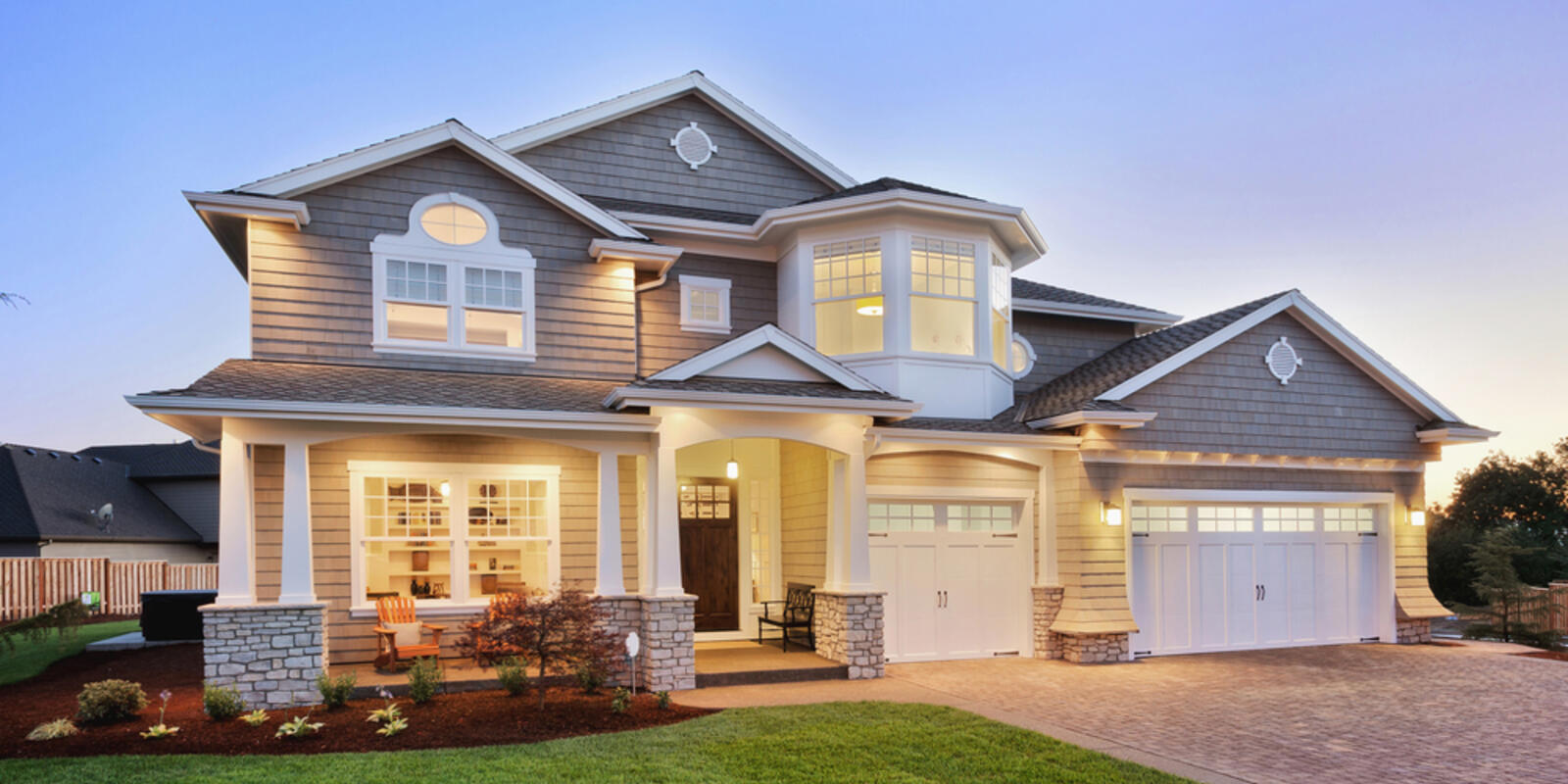 large house at magic hour