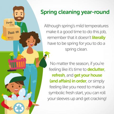 Spring cleaning year-round infographic